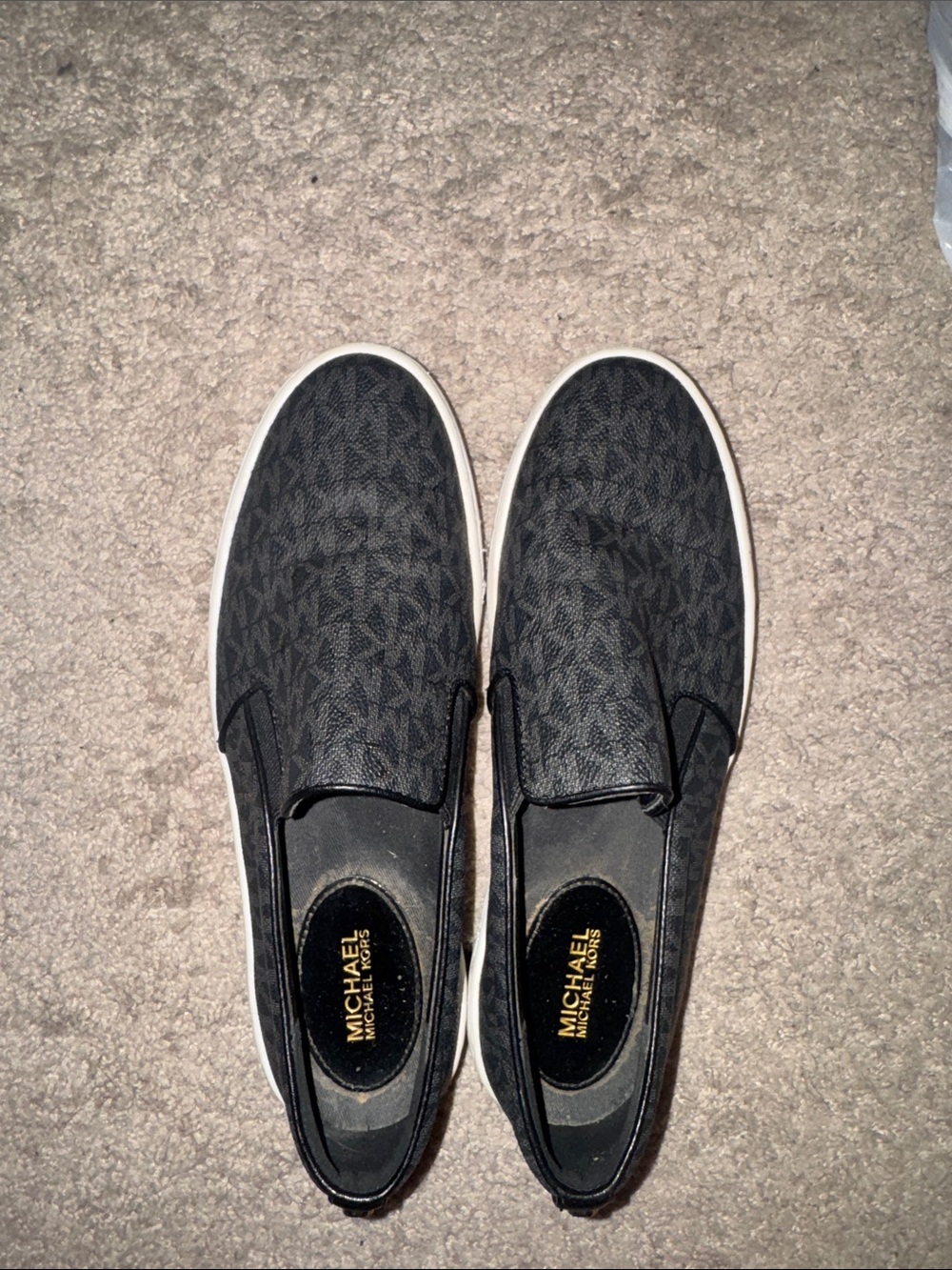 Michael Kors Women’s Black Logo-Print Slip-On shoes